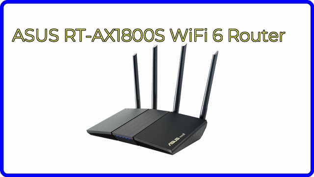 ASUS RT-AX1800S dual-band WiFi 6 router with four external antennas