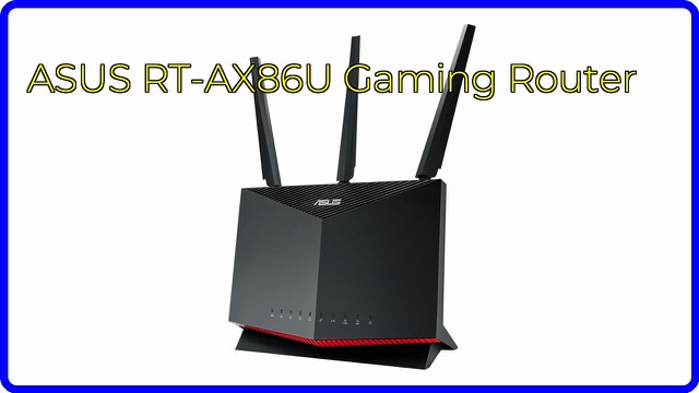 ASUS RT-AX86U dual-band WiFi 6 router with three external antennas