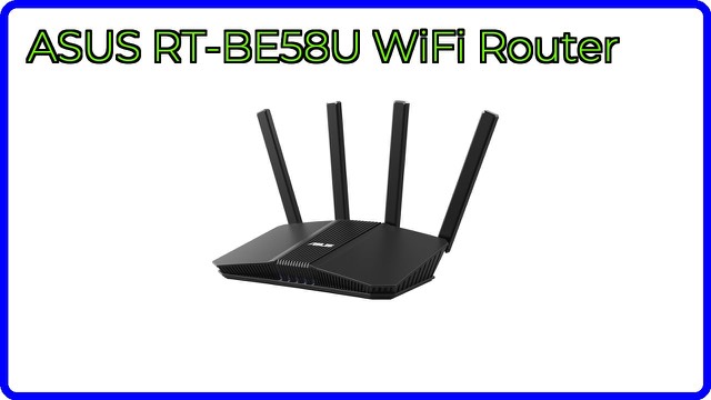 ASUS RT-BE58U WiFi 7 dual-band router standing upright
