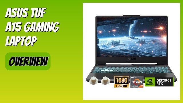 ASUS TUF Gaming A15 gaming laptop with backlit keyboard