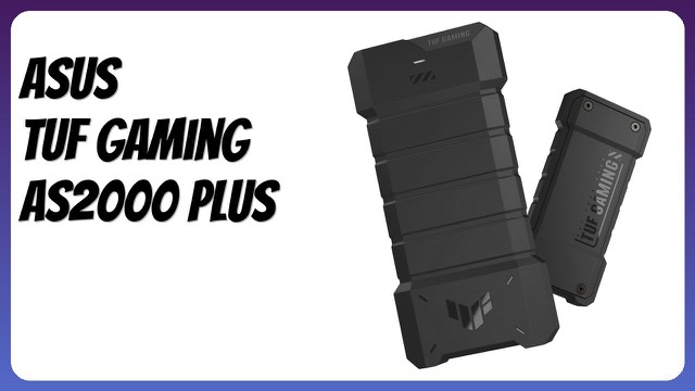 ASUS TUF Gaming AS2000 Plus portable SSD with USB-C cable