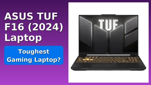 ASUS TUF Gaming F16 gaming laptop with embossed TUF logo on the lid