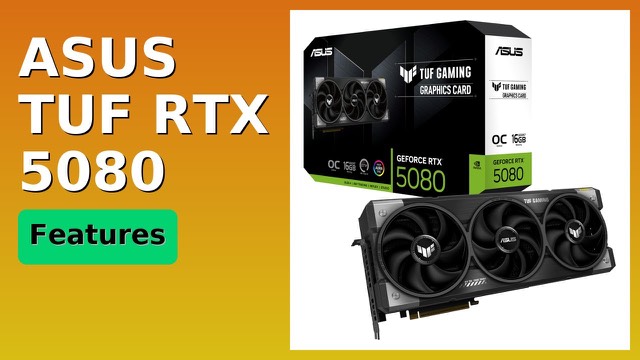 ASUS TUF Gaming GeForce RTX 5080 graphics card with three fans