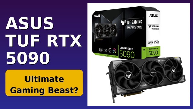 ASUS TUF Gaming GeForce RTX 5090 graphics card with three fans