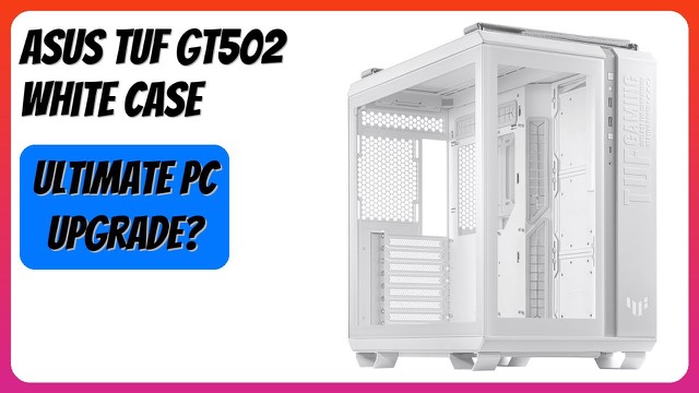 White ASUS TUF Gaming GT502 mid-tower PC case with tempered glass panel