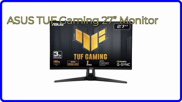 ASUS TUF Gaming VG27AQ3A 27-inch gaming monitor on a stand
