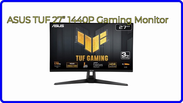ASUS TUF Gaming VG27AQA1A 27-inch gaming monitor on a stand