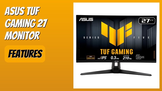 ASUS TUF Gaming 27-inch QHD gaming monitor on a height-adjustable stand