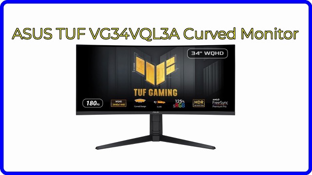 ASUS TUF Gaming VG34VQL3A 34-inch ultrawide curved monitor on a desk