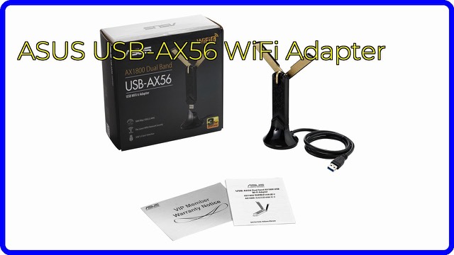 ASUS USB-AX56 black WiFi 6 USB adapter with antenna and cradle