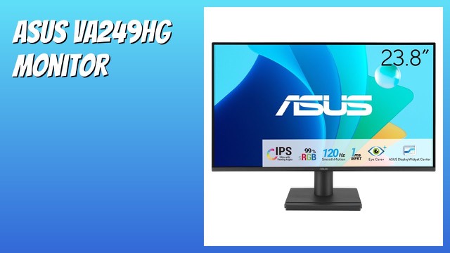 ASUS VA249HG 23.8-inch frameless Full HD monitor on a desk