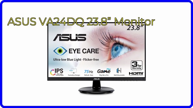 ASUS VA24DQ 23.8-inch frameless IPS monitor in black