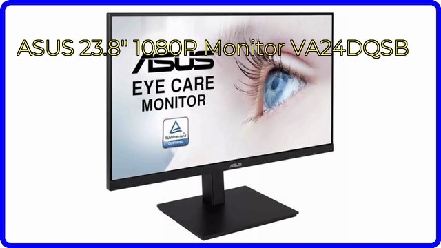 ASUS VA24DQSB 23.8-inch frameless monitor on an adjustable stand