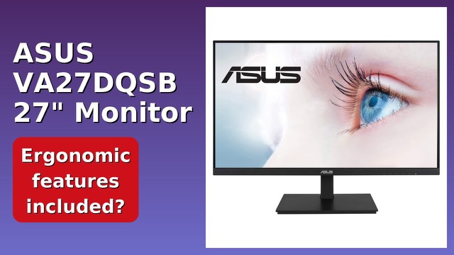 ASUS VA27DQSB 27-inch frameless IPS monitor on an adjustable stand