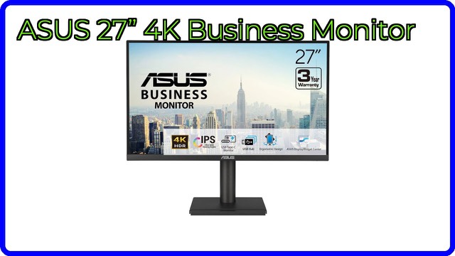 ASUS VA27UCPS 27-inch 4K frameless IPS monitor with ergonomic stand