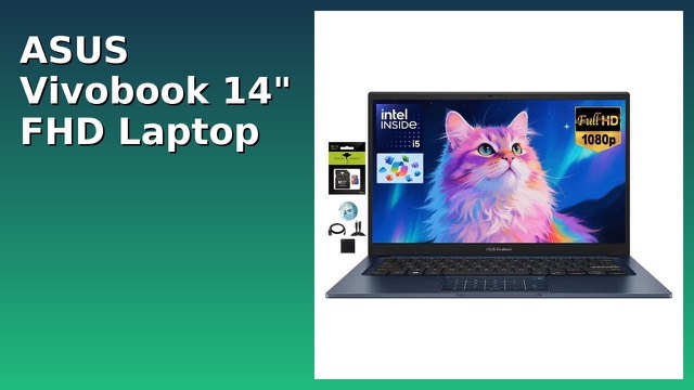 ASUS Vivobook 14 laptop open on a desk