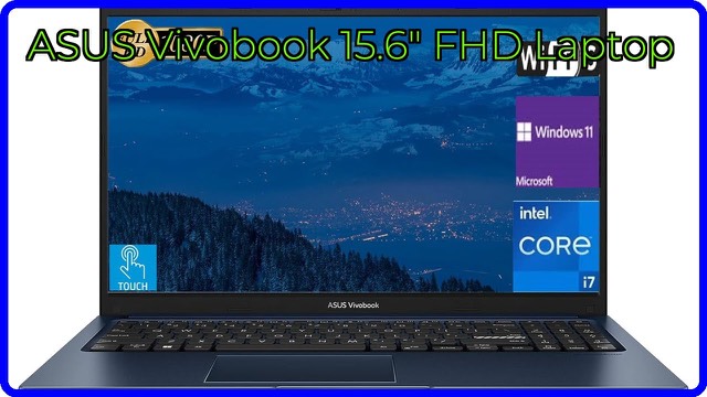 ASUS Vivobook 15 laptop in black with a 15.6-inch touchscreen