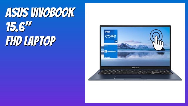 ASUS Vivobook 15.6-inch touchscreen laptop in blue