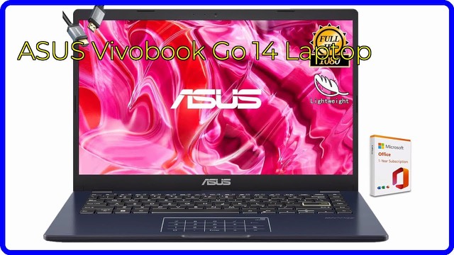 ASUS Vivobook Go 14 thin laptop with open lid