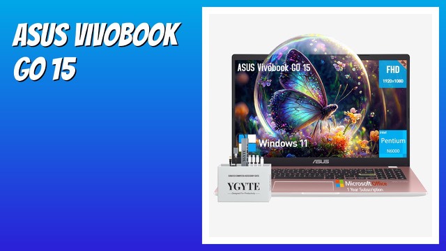 ASUS Vivobook Go 15 laptop in a pink finish