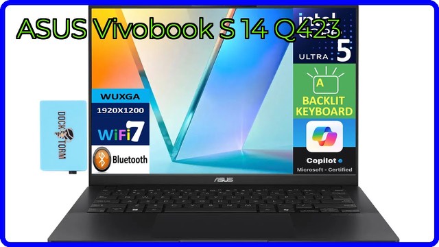 ASUS Vivobook S 14 laptop with 14-inch OLED display open on a desk