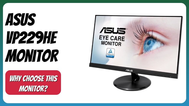 ASUS VP229HE 21.5-inch frameless IPS monitor in black