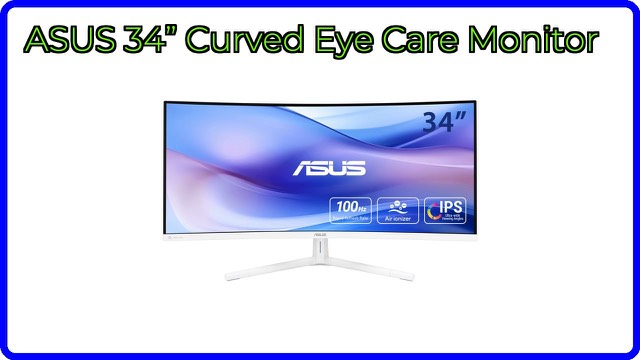 ASUS 34-inch curved ultrawide monitor in white