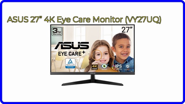 ASUS VY27UQ 27-inch 4K monitor on a desk