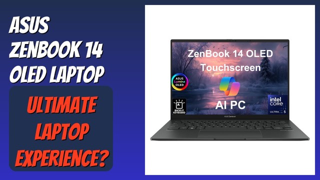 ASUS ZenBook 14 OLED ultraportable laptop with the lid open