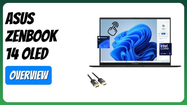ASUS Zenbook 14 OLED thin laptop with the lid open