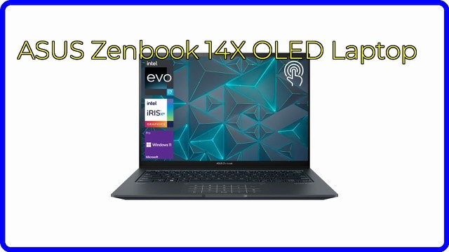 ASUS Zenbook 14X OLED laptop in grey with the OLED screen open