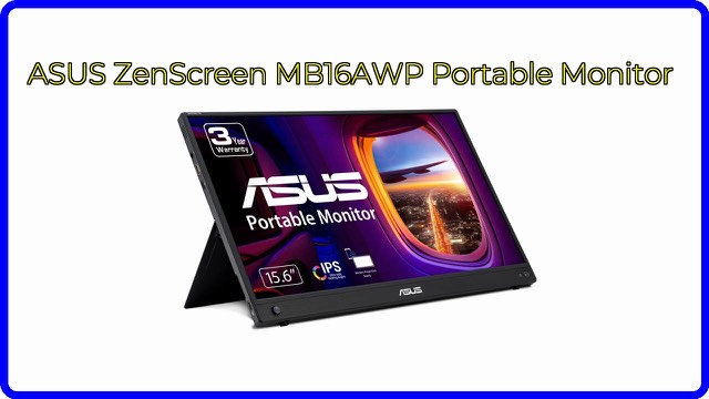 ASUS ZenScreen Go MB16AWP 15.6-inch portable monitor in black