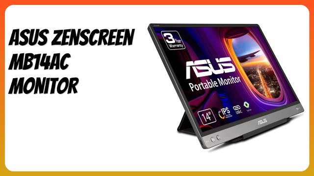 ASUS ZenScreen MB14AC slim 14-inch portable monitor in grey