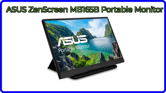 ASUS ZenScreen MB165B portable monitor beside a laptop