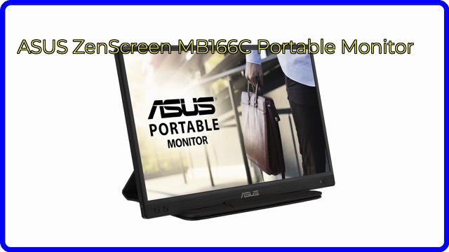 ASUS ZenScreen MB166C slim portable monitor beside a laptop