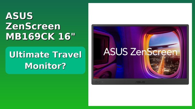 ASUS ZenScreen MB169CK portable monitor on its kickstand next to a laptop