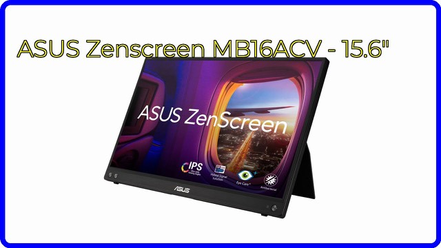 ASUS ZenScreen MB16ACV portable monitor beside a laptop