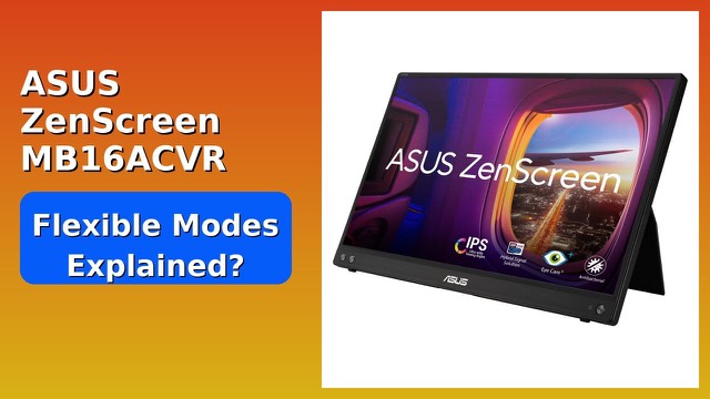 ASUS ZenScreen MB16ACVR portable monitor on a kickstand beside a laptop