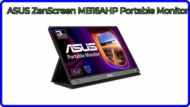 ASUS ZenScreen MB16AHP portable monitor beside a laptop