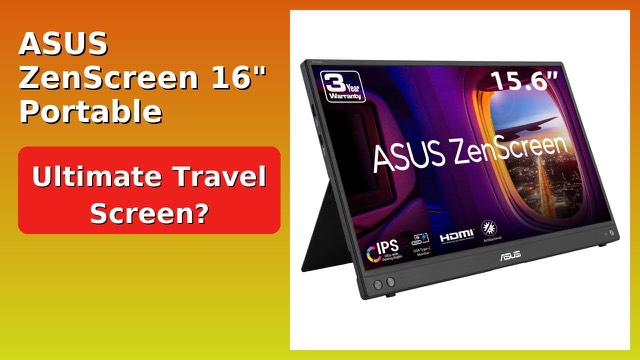ASUS ZenScreen MB16AHV 15.6-inch portable monitor on a kickstand