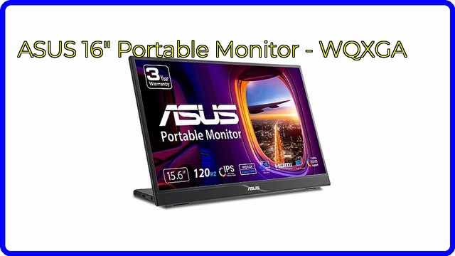 ASUS ZenScreen MB16QHG portable monitor on an L-shaped kickstand