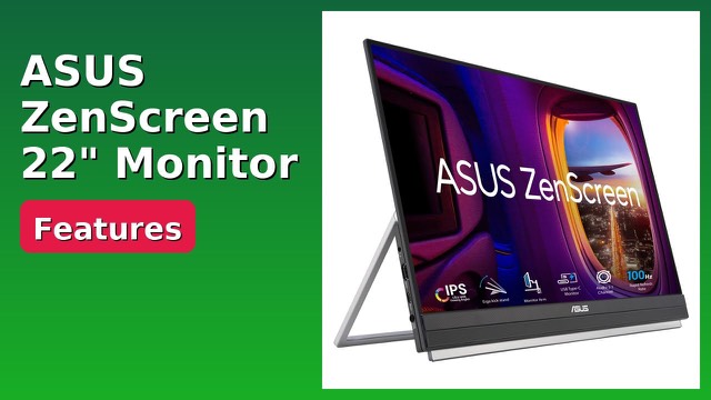 ASUS ZenScreen MB229CF 22-inch portable monitor on a desk