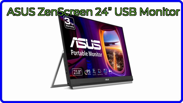ASUS ZenScreen MB249C portable monitor with a slim frameless display