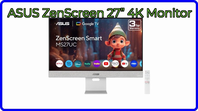 ASUS ZenScreen MS27UC 27-inch 4K smart monitor with Google TV