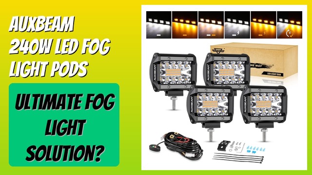 Set of four round Auxbeam LED pod lights with amber and white output