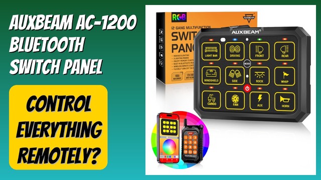 Auxbeam AC-1200 12-gang switch panel with RGB backlit buttons