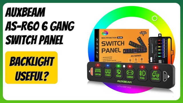 Auxbeam AS-R60 slim six-switch panel with RGB backlit buttons