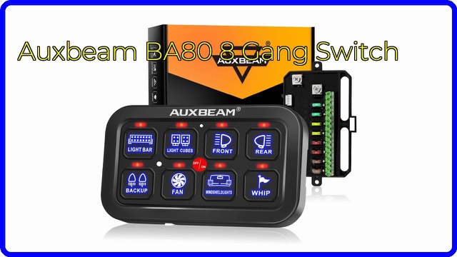 Auxbeam BA80 8 gang touch switch panel with blue backlit buttons