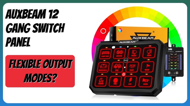 Auxbeam RB120 12-gang RGB switch panel with backlit switches