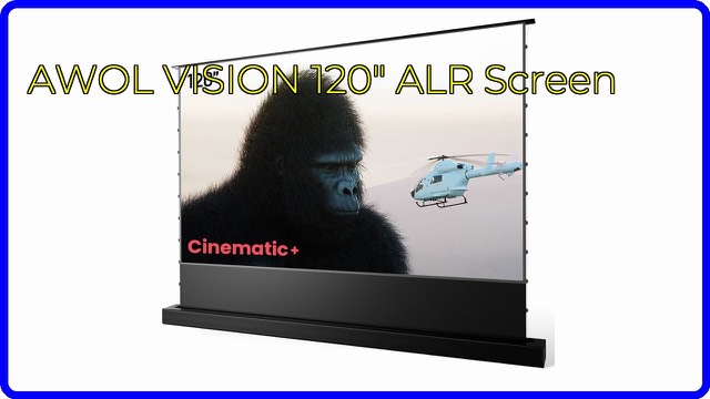 AWOL VISION motorized floor rising ALR projector screen in a living room
